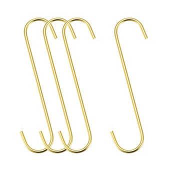 S Hanging Hooks, Extra Long Steel Hanger, Indoor Outdoor Uses for Garden, Bathroom, Workshop 4 pc