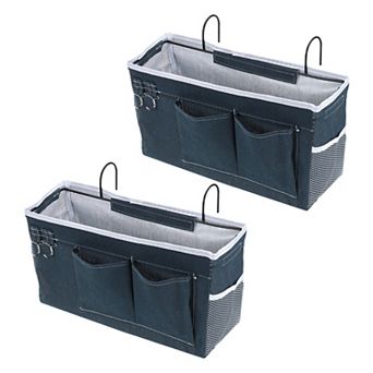 2 pc Bedside Caddy, Bed Caddy Bunk Bed Caddy Bedside Organizer Bunk Caddy Bag with Hooks
