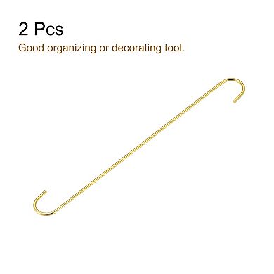 S Hanging Hooks, Extra Long Steel Hanger, Indoor Outdoor Uses for Garden, Bathroom, Closet, 2 Pcs