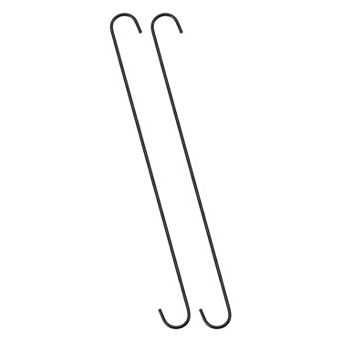 S Hanging Hooks, Extra Long Steel Hanger, Indoor Outdoor Uses for Garden, Bathroom, Closet, 2 pc
