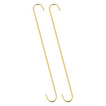 S Hanging Hooks, Extra Long Steel Hanger, Indoor Outdoor Uses for Garden, Bathroom, Closet, 2 pc