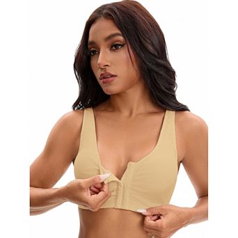Women's Front Closure Adjustable Strap Wirefree Full Coverage Soft Workout Bras
