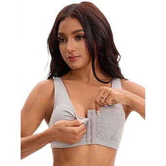 Women's Front Closure Adjustable Strap Wirefree Full Coverage Soft Workout Bras