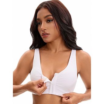 Women's Front Closure Adjustable Strap Wirefree Full Coverage Soft Workout Bras