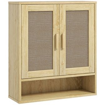HOMCOM Bathroom Wall Cabinet with Adjustable Shelf, Distressed