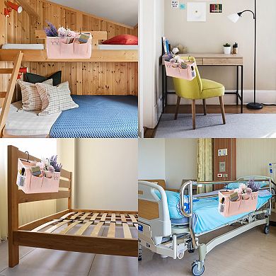 1pcs Bedside Caddy, Bed Caddy Bunk Bed Caddy Bed Hanging Storage Caddy Bag with Hooks