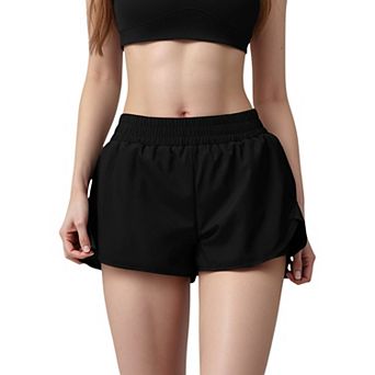 Women's High Waist Running Shorts with Built-In Liner and Side Pockets for Storage