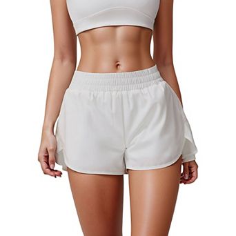 Women's High Waist Running Shorts with Built-In Liner and Side Pockets for Storage