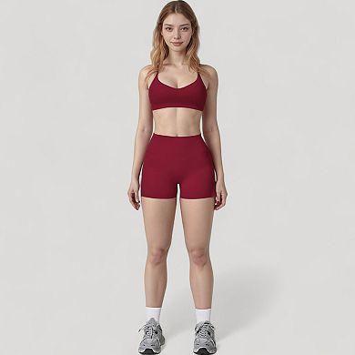 Women's Scoop Neck Sports Bra with Adjustable Straps and Smooth Stretch Fit