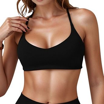 Women's Scoop Neck Sports Bra with Adjustable Straps and Smooth Stretch Fit