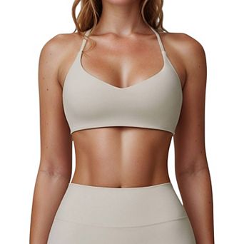 Women's Scoop Neck Sports Bra with Adjustable Straps and Smooth Stretch Fit