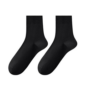 Women's Solid Crew Socks 2-Pack Soft Stretch Knit Comfortable Lightweight Everyday Fit