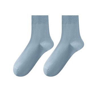 Women's Solid Crew Socks 2-Pack Soft Stretch Knit Comfortable Lightweight Everyday Fit