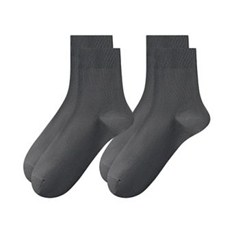 Women's Solid Crew Socks 2-Pack Soft Stretch Knit Comfortable Lightweight Everyday Fit