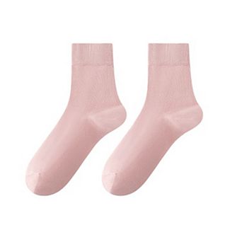 Women's Solid Crew Socks 2-Pack Soft Stretch Knit Comfortable Lightweight Everyday Fit