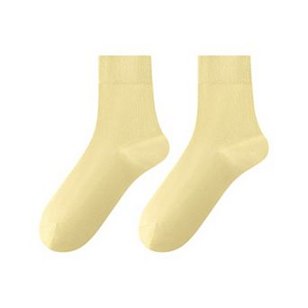 Women's Solid Crew Socks 2-Pack Soft Stretch Knit Comfortable Lightweight Everyday Fit