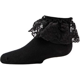 Big Kids Petite Floral Lace Cotton Blend Anklet Socks