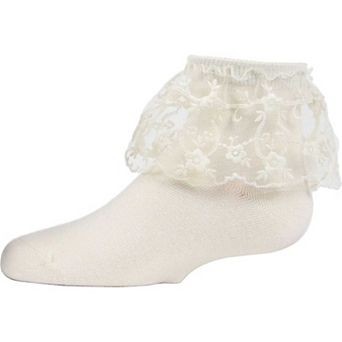 Big Kids Petite Floral Lace Cotton Blend Anklet Socks