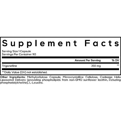 Codeage Liposomal Trigonelline, 250 mg Per Serving, Plant-Based Alkaloid Supplement, Non-GMO