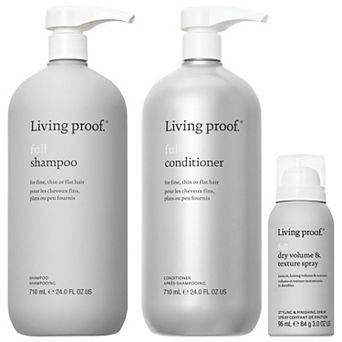 Living Proof Jumbo Full Shampoo and Conditioner with Mini Dry Volume & Texture Hair Spray Gift Set