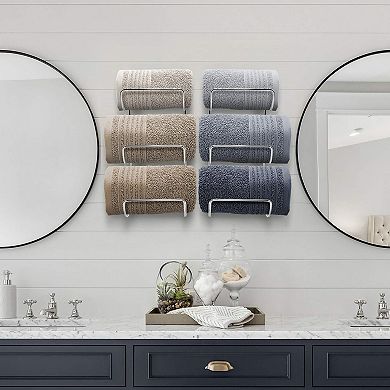 Sorbus 2 Pack Wall-Mount Towel Rack - Great for Organizing Bath Towels, Washcloths, & more (Holds 6)