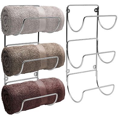 Sorbus 2 Pack Wall-Mount Towel Rack - Great for Organizing Bath Towels, Washcloths, & more (Holds 6)