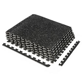 Sorbus (12 Tiles, 48 Sq ft) Exercise High Density Rubber Interlocking Floor Tiles