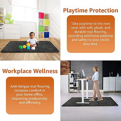 Sorbus (12 Tiles, 48 Sq ft) Exercise High Density Rubber Interlocking Floor Tiles