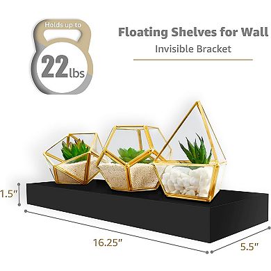 Sorbus 4 Pack Wall Mounted Floating Shelves - for storage and displaying decor