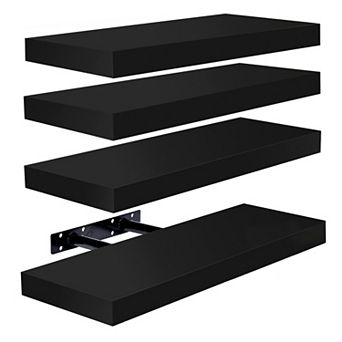 Sorbus 4 Pack Wall Mounted Floating Shelves - for storage and displaying decor