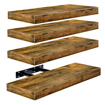 Sorbus 4 Pack Wall Mounted Floating Shelves - for storage and displaying decor