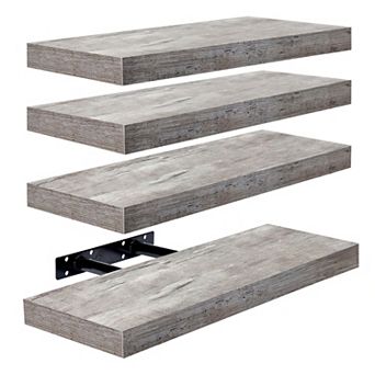 Sorbus 4 Pack Wall Mounted Floating Shelves - for storage and displaying decor