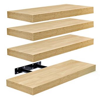 Sorbus 4 Pack Wall Mounted Floating Shelves - for storage and displaying decor