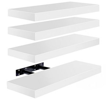Sorbus 4 Pack Wall Mounted Floating Shelves - for storage and displaying decor
