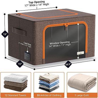 Sorbus 6 Pack Medium Foldable Storage Box - Organization for Bedroom, Linens & Clothes