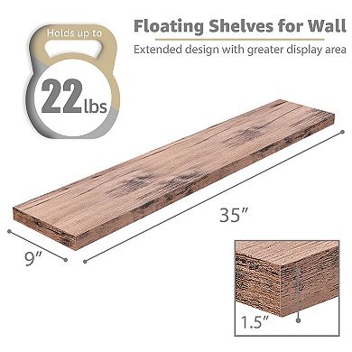 2 Pack (35"x9") Sorbus Long Floating Wall Shelves for Decor, Kitchen, Living Room