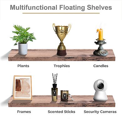 2 Pack (35"x9") Sorbus Long Floating Wall Shelves for Decor, Kitchen, Living Room