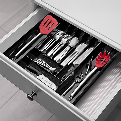 Sorbus Expandable Silverware Organizer - with 7 compartments and 2 expandable slots