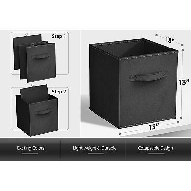 Sorbus 6 Pack 13 Inch Foldable Cubes with Handles- for Home Storage & Organization