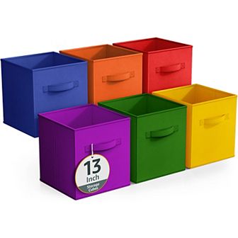 Sorbus 6 Pack 13 Inch Foldable Cubes with Handles- for Home Storage & Organization