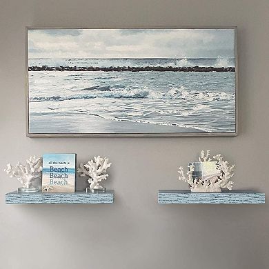 2 Pack 16 Inch Sorbus Coastal Rectangle Floating Shelves - Display Books, Frames, & more