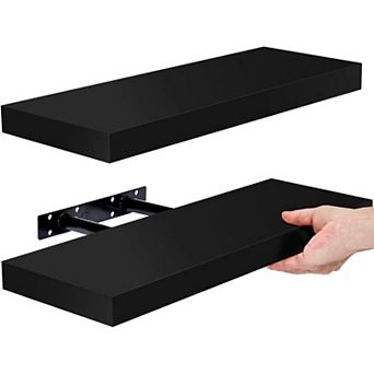 2 Pack 16 Inch Sorbus Coastal Rectangle Floating Shelves - Display Books, Frames, & more