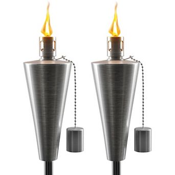 Sorbus 5 ft Set of 2 Stainless Oil Burning Cone Shape Steel Torch