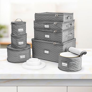 Sorbus 8 Piece Quilted China Dinnerware Storage Cases - for Dinnerware, Mugs, Cups