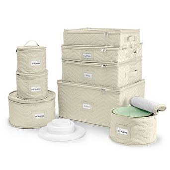 Sorbus 8 pc Quilted China Dinnerware Storage Cases - for Dinnerware, Mugs, Cups
