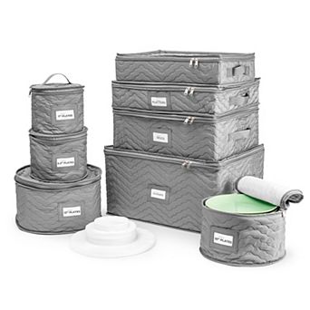 Sorbus 8 pc Quilted China Dinnerware Storage Cases - for Dinnerware, Mugs, Cups