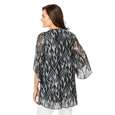 Woman Within Plus Size Miracle Mesh Tulip Three-Quarter Sleeve Tunic