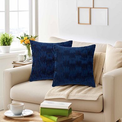 Solid Throw Pillow Covers Set of 2 Boho Style Decorative Couch Bed for Living Room