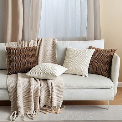 Solid Throw Pillow Covers Set of 2 Boho Style Decorative Couch Bed for Living Room