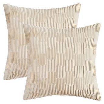 Solid Throw Pillow Covers Set of 2 Boho Style Decorative Couch Bed for Living Room